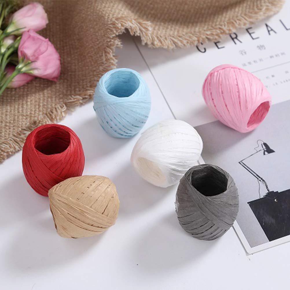 2 Rouleaux De Ficelle Raphia Colorée - Pour Emballage Cadeaux, Déco, Artisanat - Multicolore, Naturel Et Élégant