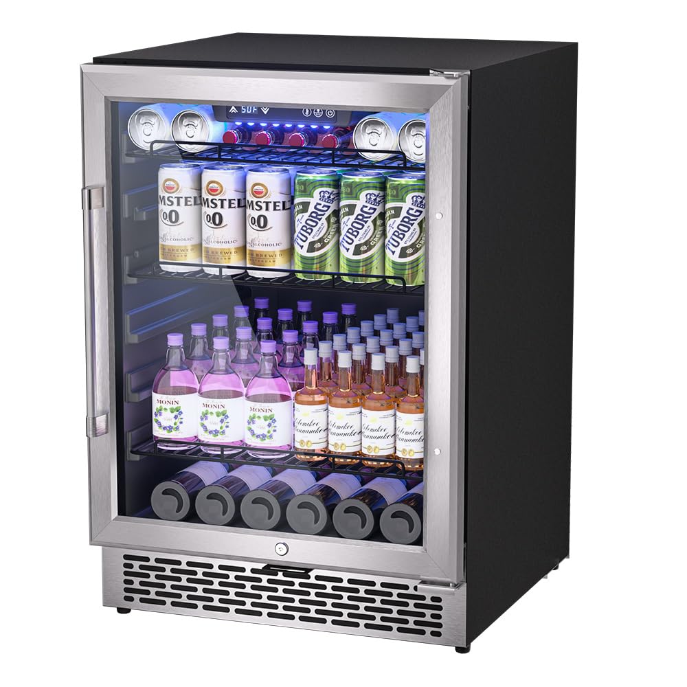 Zeytri Beverage Refrigerator dual Door, Silver