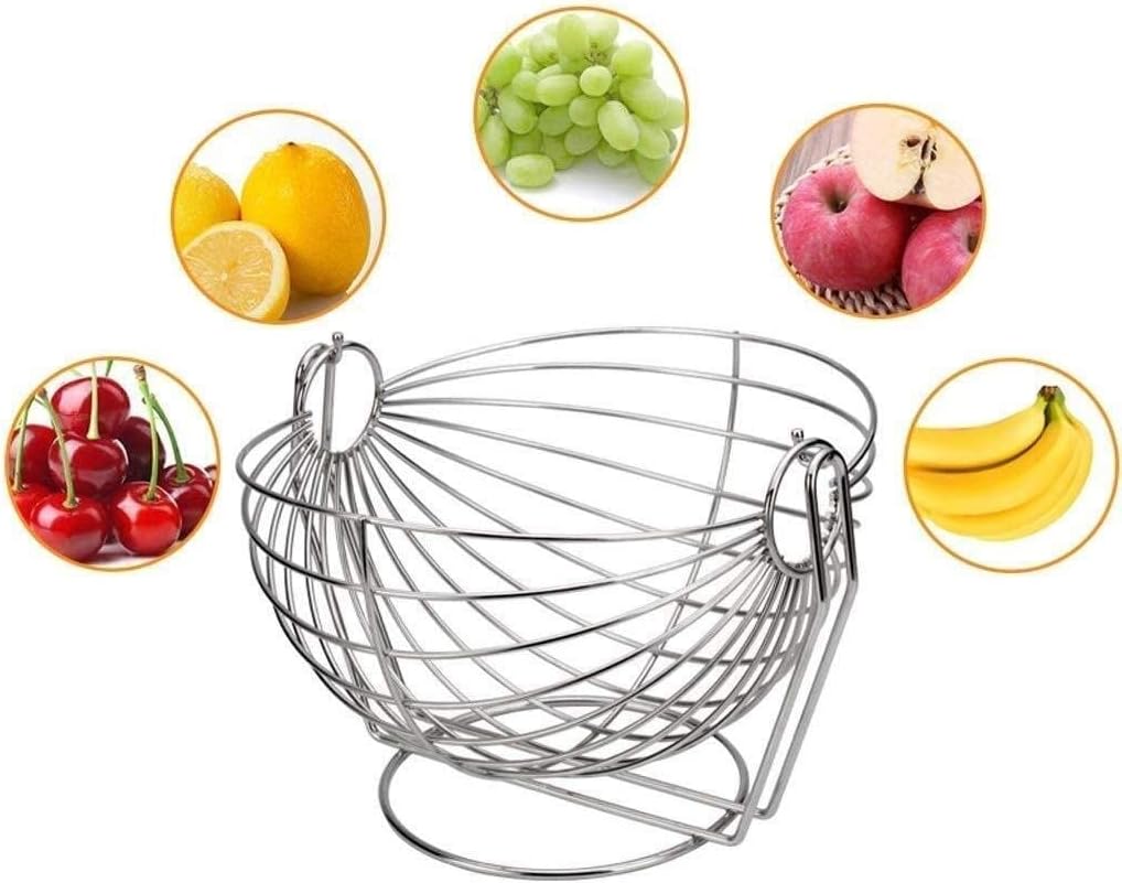 Fruit Display Bowl Snack Dip Bowls Dishware Large Stainless Steel Fruit Basket, European Fruit Bowl, Cradle Fruit Bowl