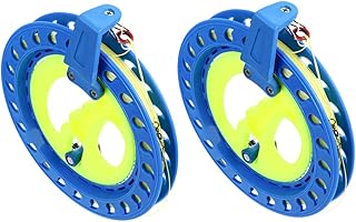 BESPORTBLE 2 Sets Wire Wheel Rotary Tools Specialty Tools Kids Tools Kite String Flying Wheel Kite Flying Line Kite Rotating Wheel Winding Reel Plastic Shaft Hand Wheel Kite Flying Kit Reel