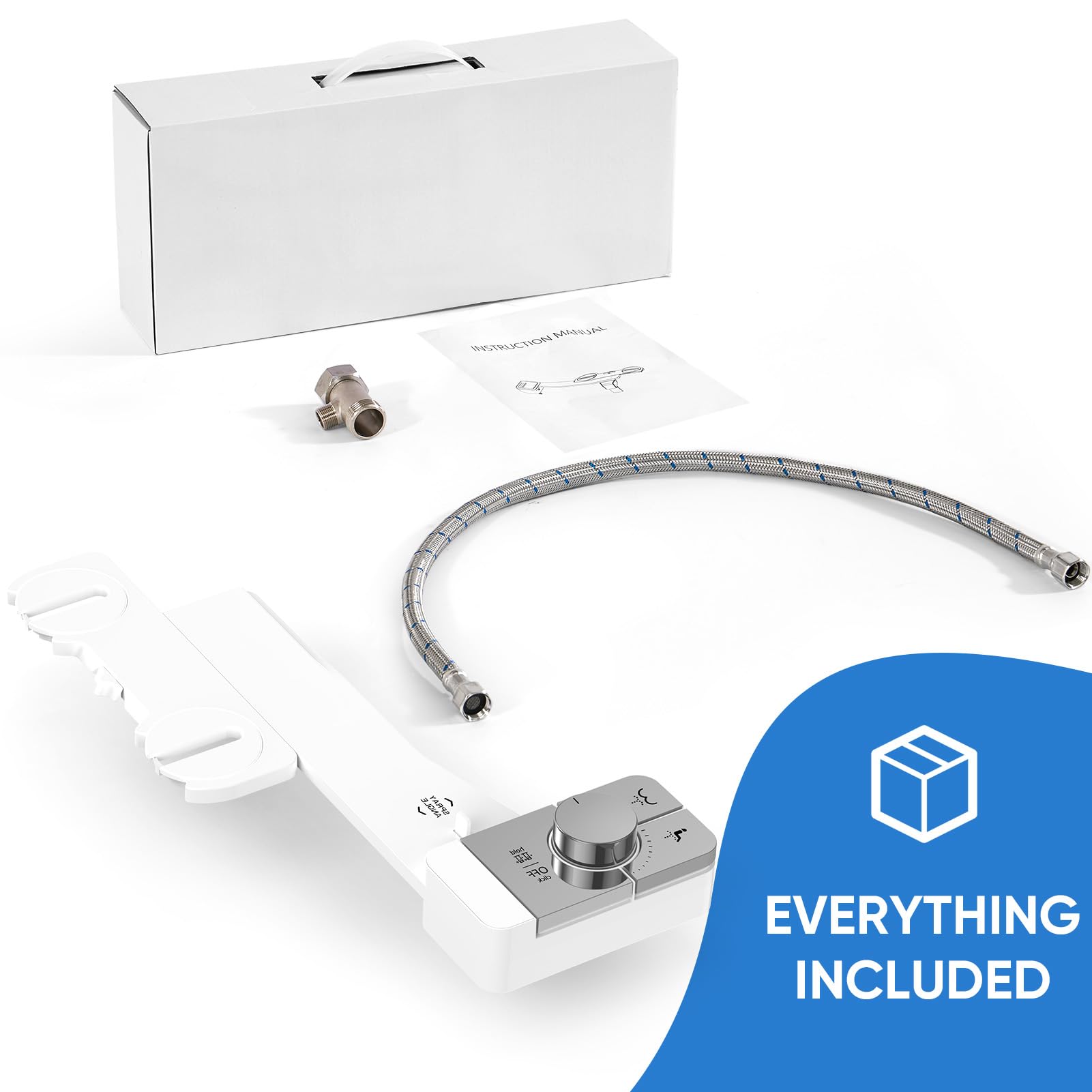 Upgrade Bidet Attachment for Toilet Seat Adjustable Angle Dual Nozzle Self-Cleaning Non-Electric Bidet Attachment for Rear Feminine Wash — view 7