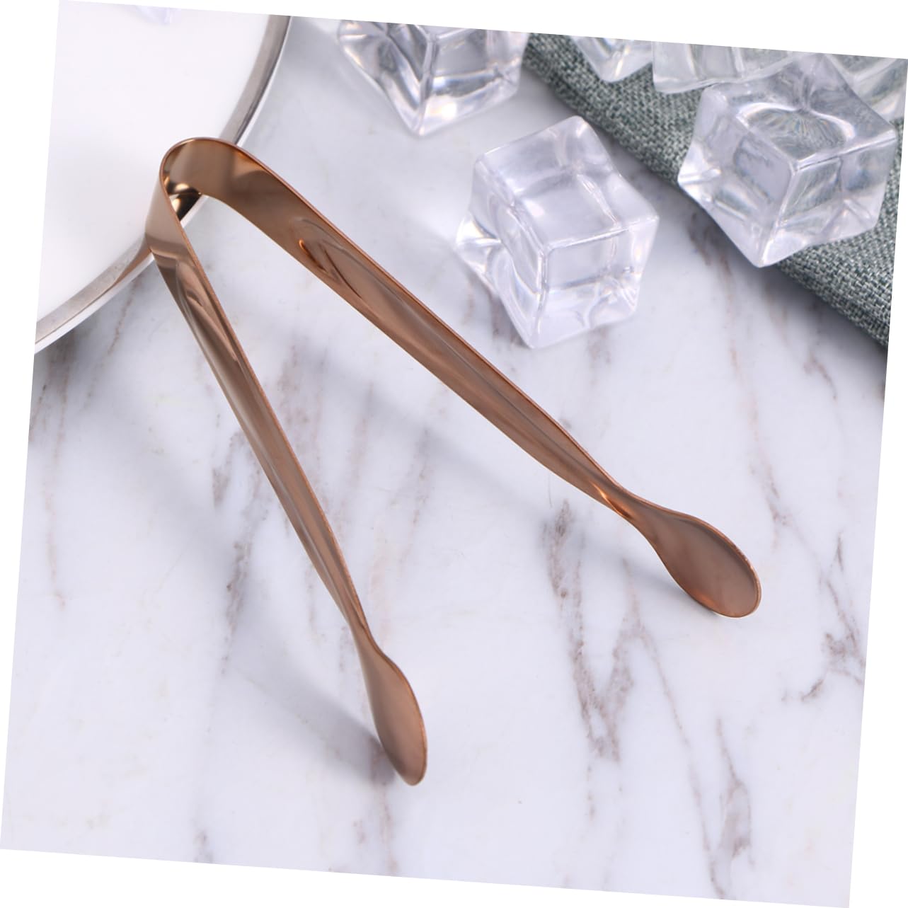 STOBAZA 6pcs Stainless Steel Ice Tongs for Sugar Ice Cube Lemon Cookie Easy Clean Handle Sturdy Rust-free Design