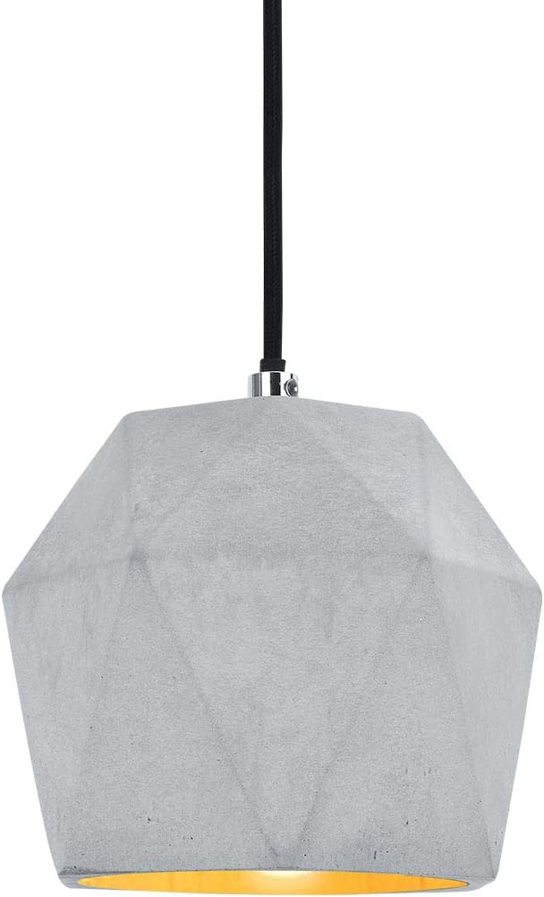 EYLM Retro Pendant Light, Industrial Ceiling Lighting Gray Lamp Shade Vintage E27 G45 Base Light Fixture for Coffee Bar Kitchen