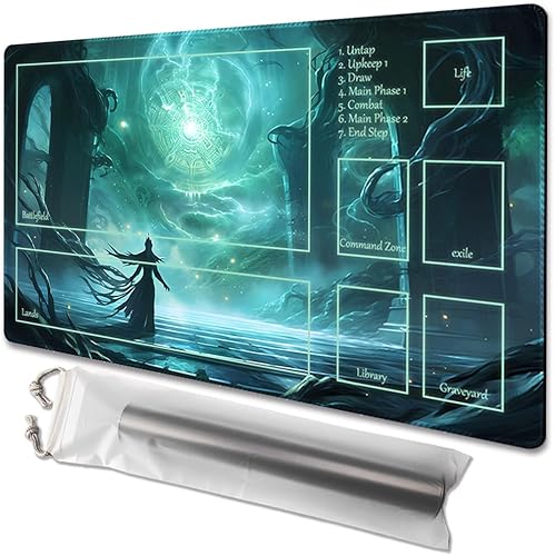 Miniatura 122 de MTG - Tapete de juego de 24 x 14 pulgadas, bolsas de almacenamiento con parte trasera antideslizante, ideal para entusiastas de los juegos de sin