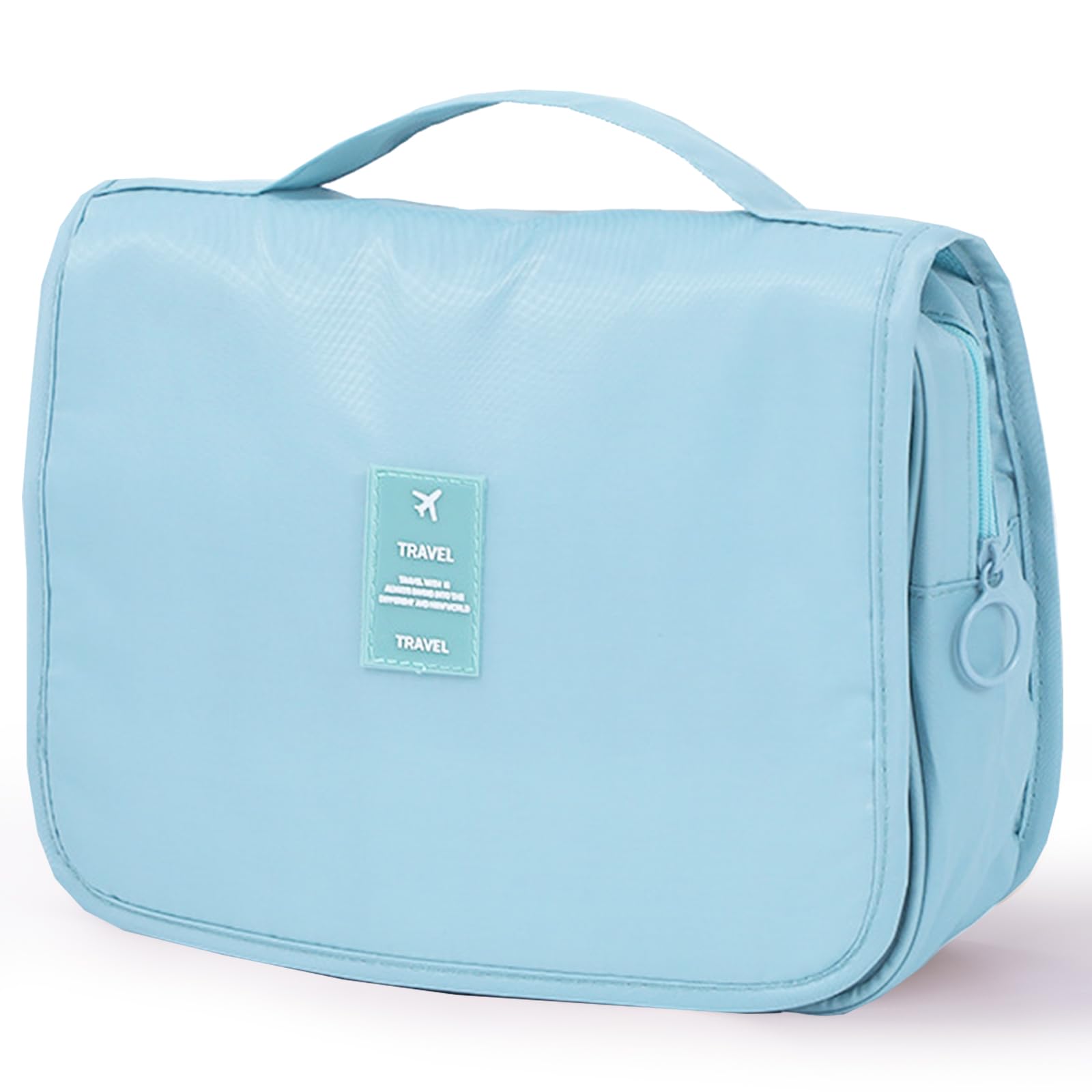 Yeegras Travel Toiletry Bag for Women, Hanging Toiletry Bag with Multi-Pockets, Toiletry Bag for Traveling Easy Clean, Travel Organizer Bag Sky-blue