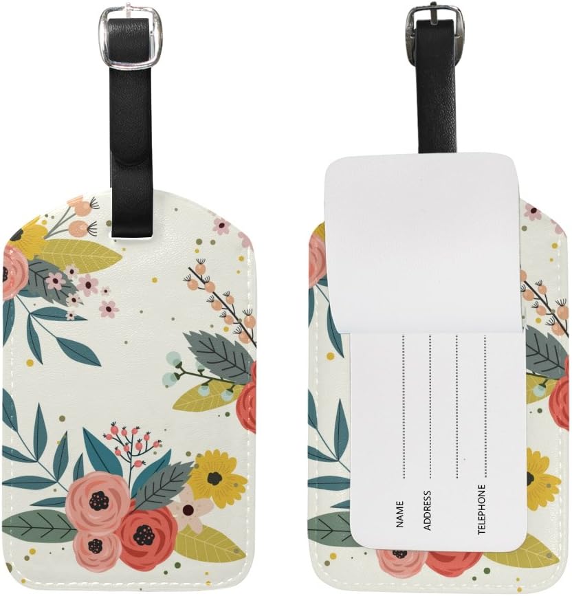 U LIFE Country Garden Floral Flowers Luggage Tag Travel Baggage Tags