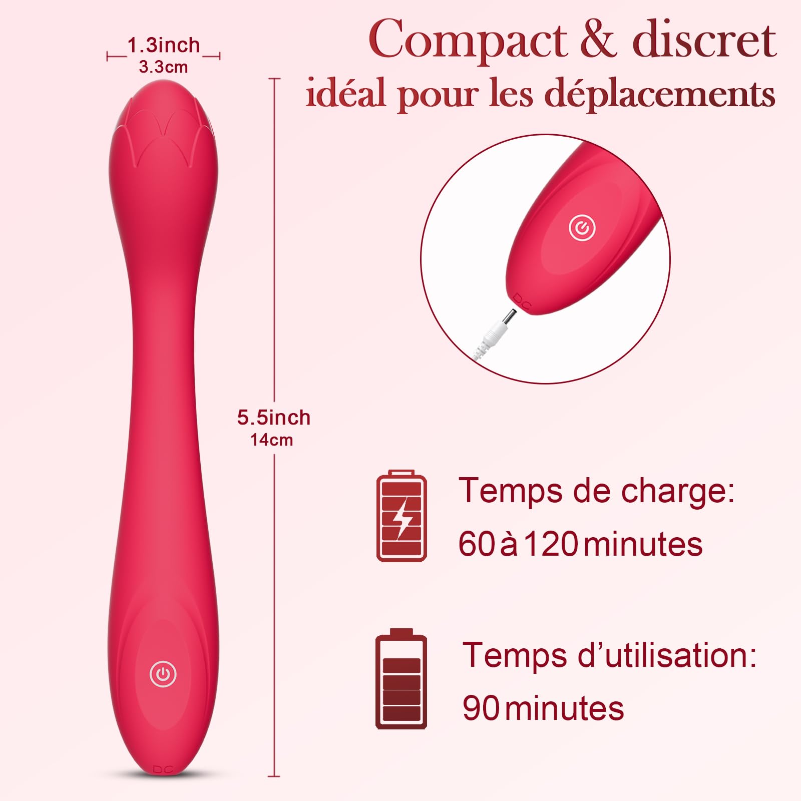 Gode Vibromasseurs Feminin Clitoridien va et vient Sex Toys, 10 Vibrations Vibromasseur Sextoy, Charge Rapide Sextoyse Femme Vibro, Godemichets Sextoyse Couple Plaisir Ensemble