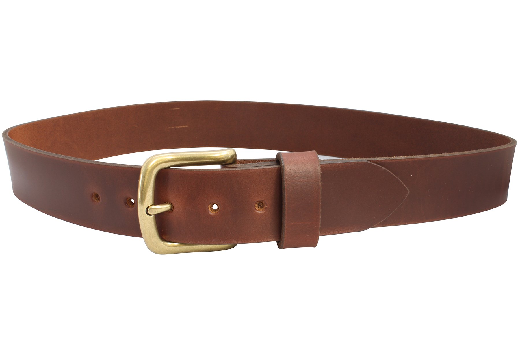 Designs Shackleton Leather 38mm Wide USA Made Brass Buckle Belt