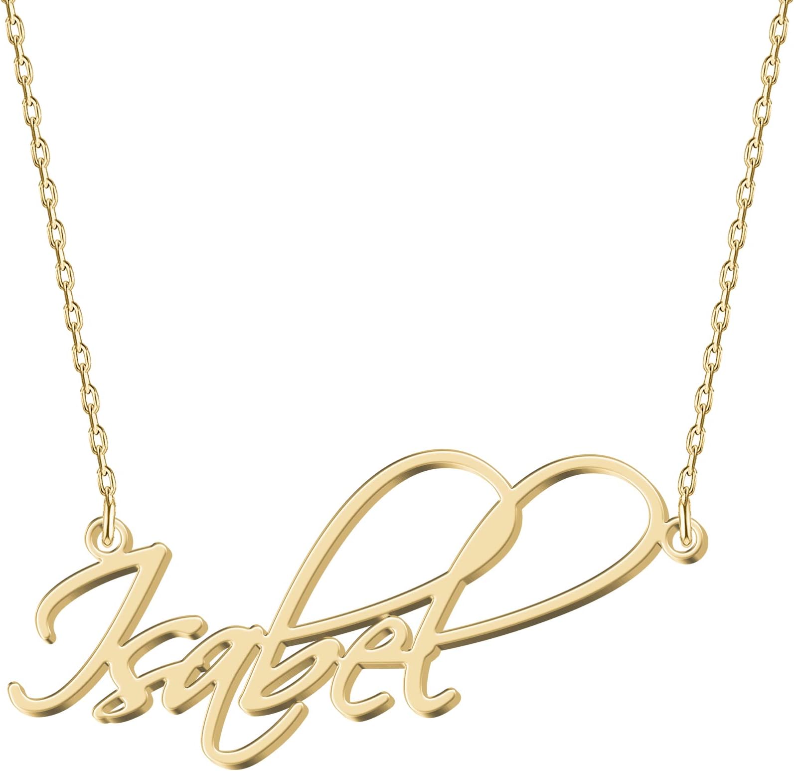 UMAGICBOXPersonalized Name Necklace - Choose from 14 Font Styles - Customizable 18K Gold-Plated Pendant - Ideal Gifts for Birthdays, Mother's Day, and Christmas - Women, Girls, Teens, and Daughters