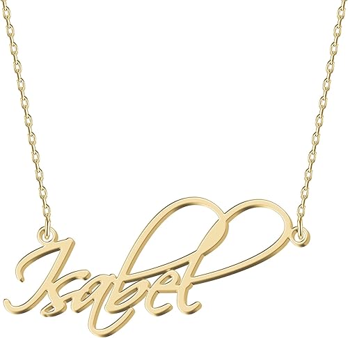 Personalized Name Necklace - Choose from 14 Font Styles - Customizable 18K Gold-Plated Pendant - Ideal Gifts for Birthdays, Valentines Mother's Day,