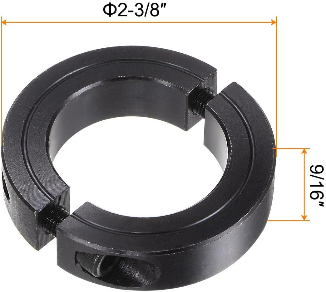 Toolparts And Accessories 2pcs Double Split Shaft Collars For 1-1/2" Rod 2-3/8" OD 9/16" Clamp-On Collar (#CN#130824-09476)