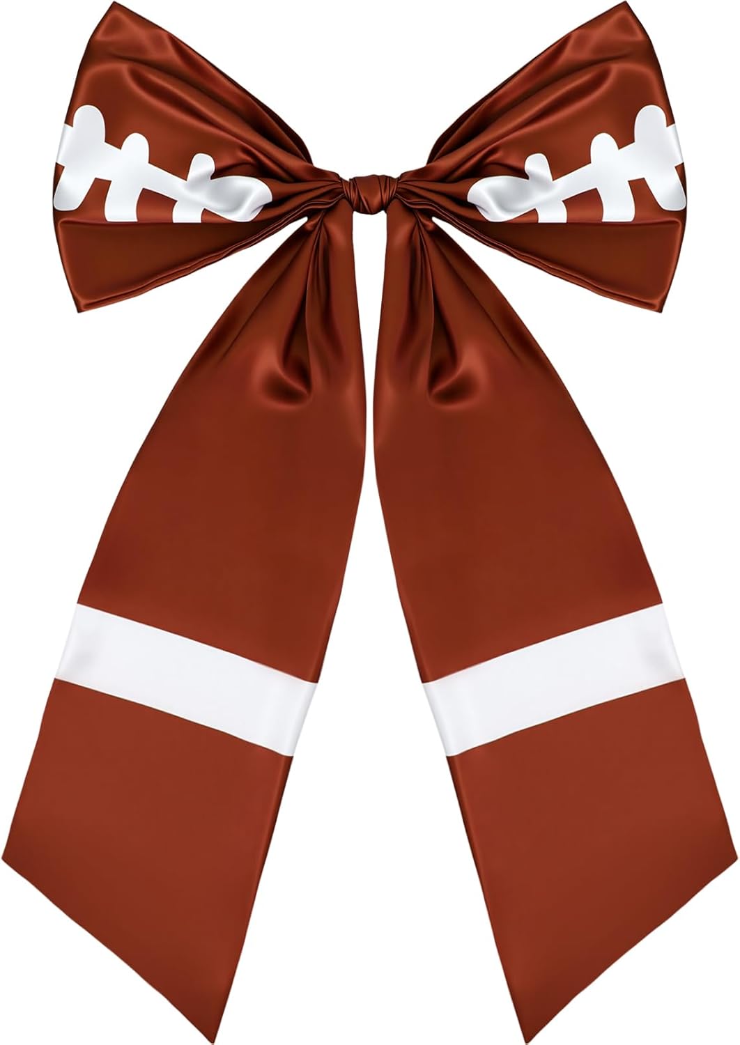 Janinka Large Football Bow for Wreath 23 x 33 Inches American Football Bow Tree Topper, Brown Satin Ribbon for Home Front Door Party Decor Supplies Outdoor Indoor Sport Game Decoration