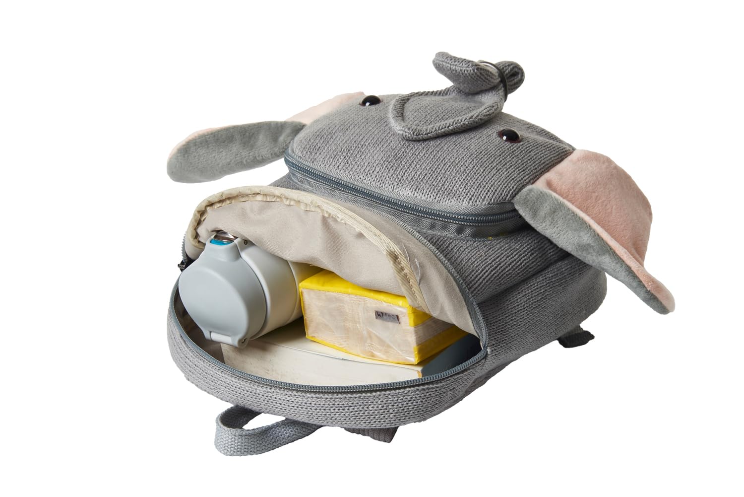 Mochila infantil algodón elefante gris