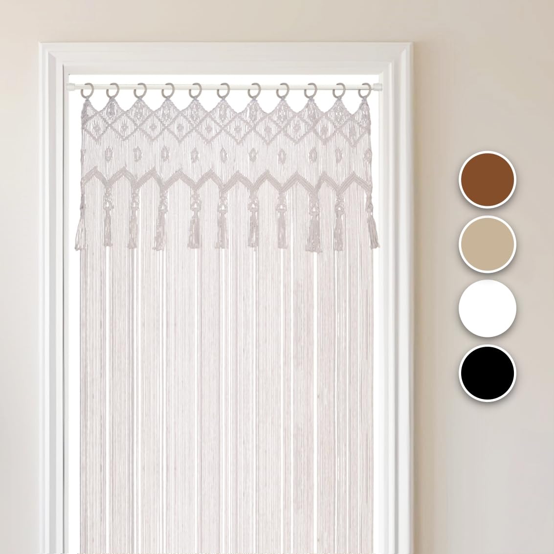 Allecto plus - Hangend Macramé Wandbehang 65 x 40 cm - Boho Decoratie