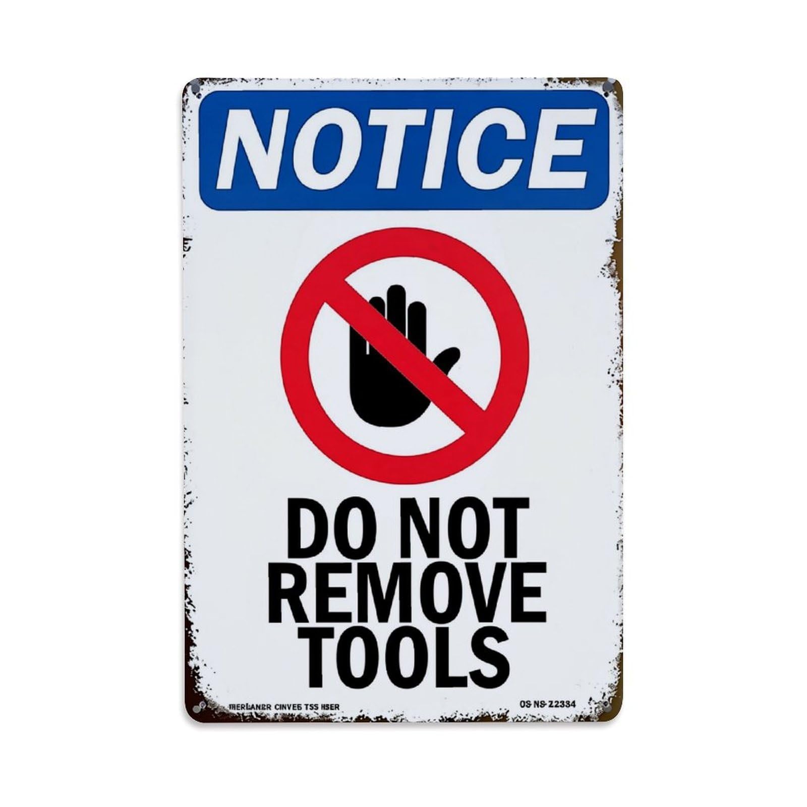 Jdfenggu Vintage Notice Do Not Remove Tools Retro Metal Tin Sign, Metal Poster For Bar, Home, Man Cave, Kitchen, Laundry Room Art Decor 8X12 Inch
