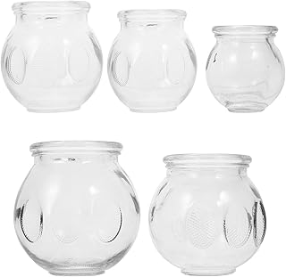 MAGICLULU Glasss Massage Cups Clear Glasses Hand Tools Hand Tools 5 Pcs Glass Fire Cupping Set Thick Chinese Acupoint Glass Cupping Set for Fatigue Home Tool Set Home Tool Set Hand Tools