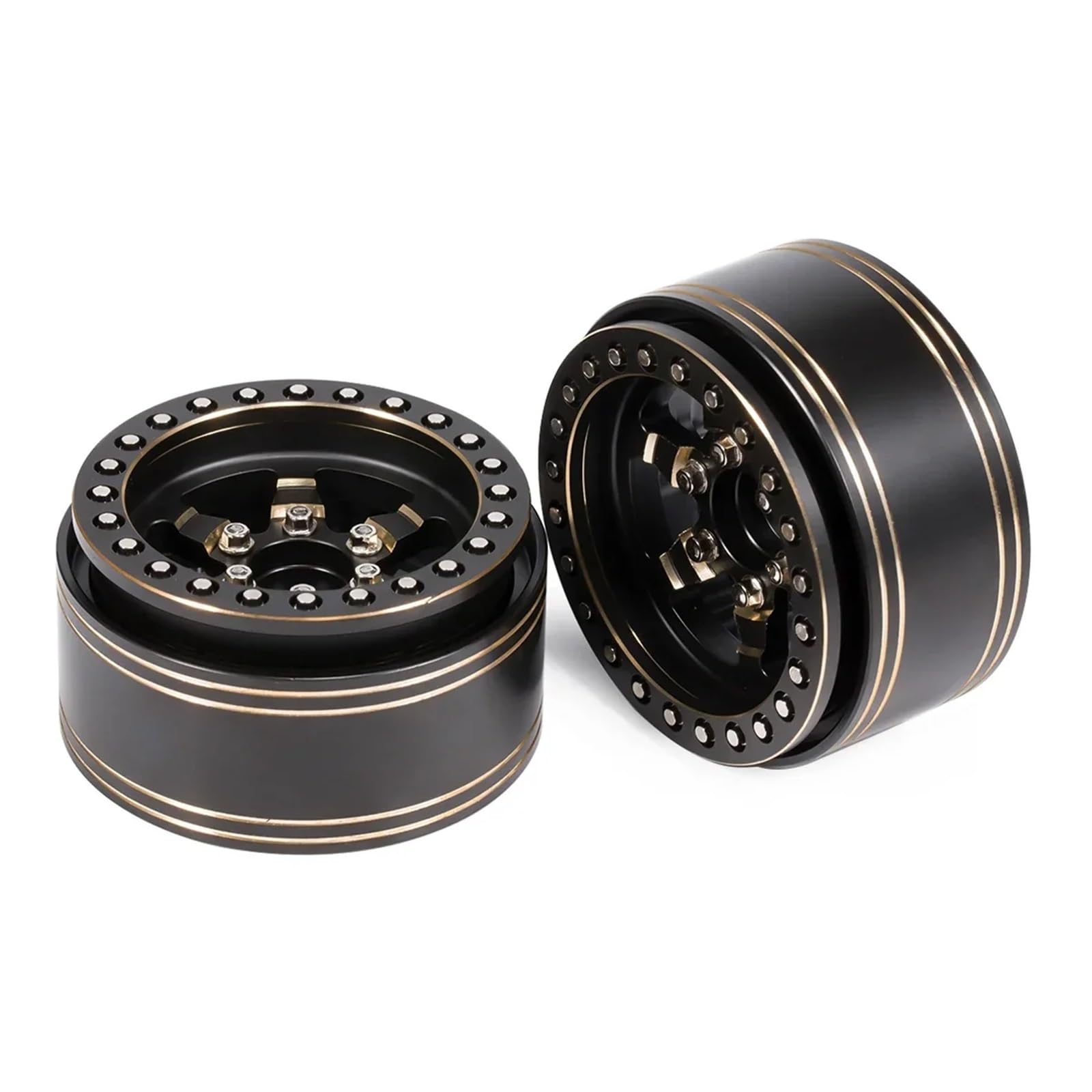 Per TRX4 Per Capra Per SCX10 D90 VS4-10 Gen8 CC01 1/10 1/8 RC Parti Automobili Ottone Pesante 1.9 ''Ruote Cerchio Per Scala Beadlock Hardware Ricambi Modellini RC