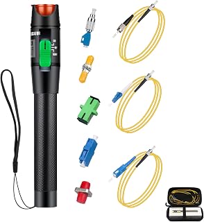 Fiber Optic Cable Troubleshoot Kit - 1pc Visual Fault Locator & FC to LC Adapter & 1pc LC, SC, ST, FC Coupler & 3 Short Patch Cords (Mode Number: VFL-30)