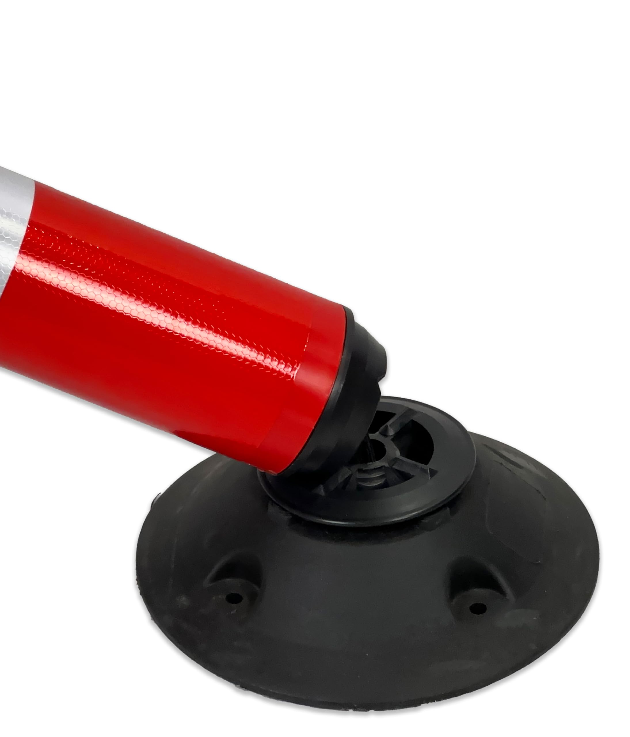 Leitpoller - UvV-Swingback Leitzylinder rot-weiß mit Bandfederung - extra stark reflektierend - Absperrung (1000mm)