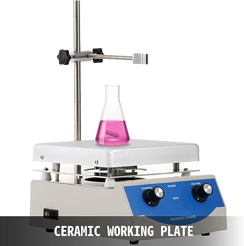 Miniatura 4 de Agitador magnético eléctrico mezclador de placa caliente con barra de agitación laboratorio químico bioloicgal médico (101.4 fl oz 0-1600 rpm)