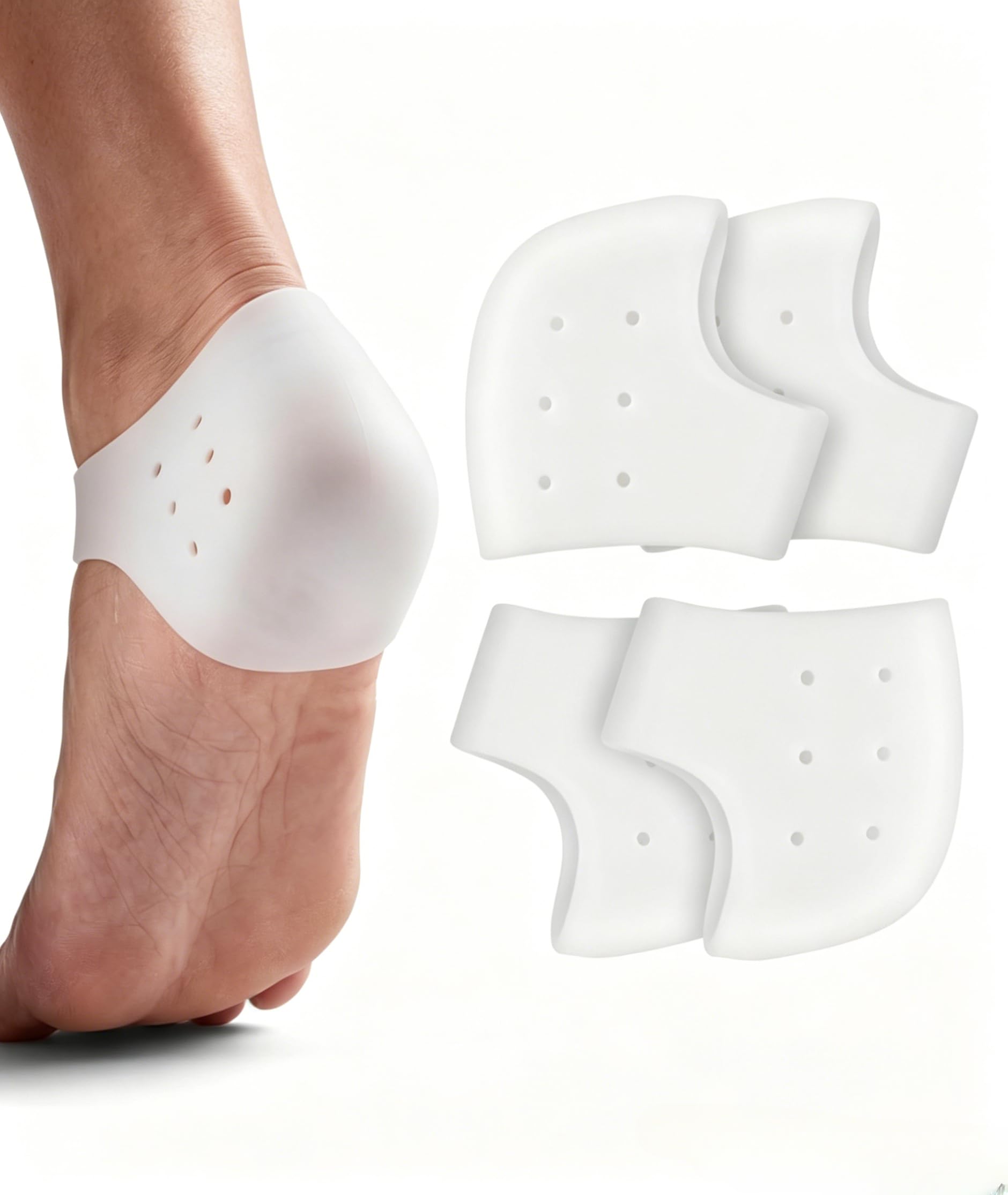 2 Pairs/4PCS Silicone Gel Heel Cups & Protectors, Soft Ankle & Heel Sleeves, Comfort Fit for Men & Women, Suitable for Most People-image-16
