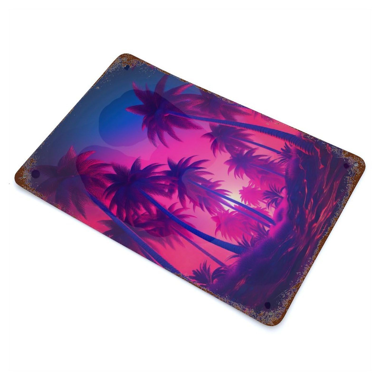 Garage Style Tropical Retro Dreamscape Vintage Rust Metal Sign 11.8"x7.9", Rustic Home Decor for Bar And Workshop