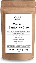 ADDY ORGANICS Calcium Bentonite Clay Powder for Body Detox - 100 Grams | Calcium Clay for Creams/Facial Masks/Body Wraps | Calcium Powder for Mens/Womens for Skin Tightening & Soap Making