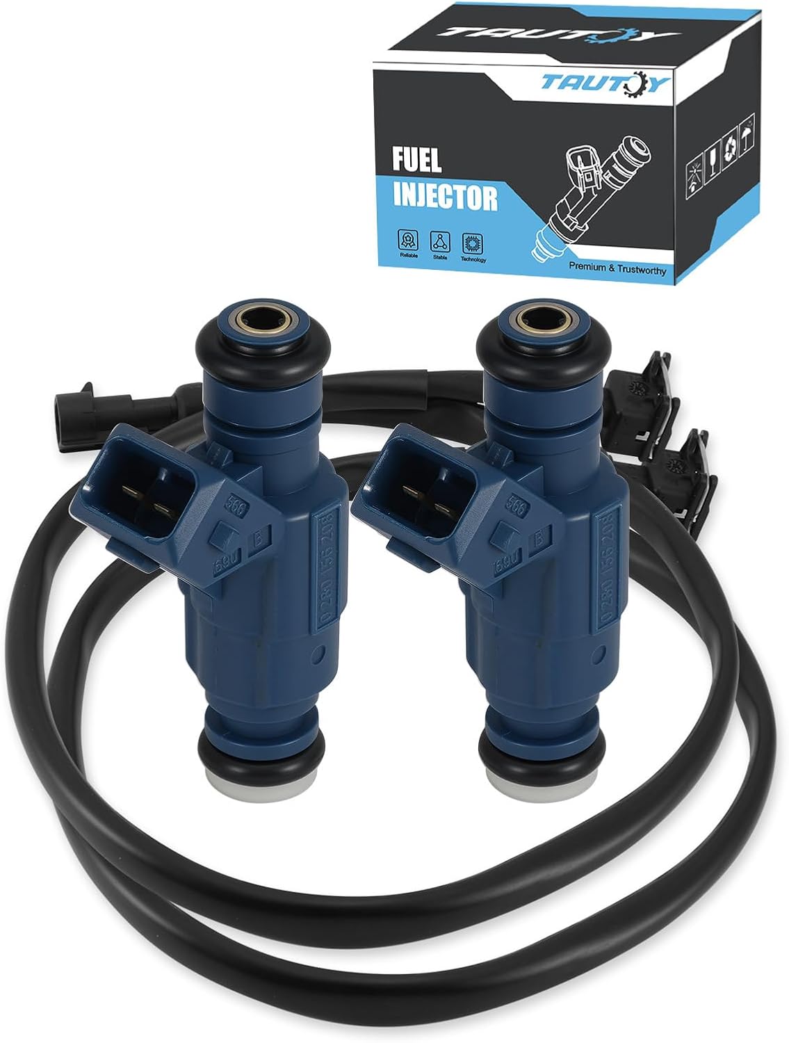 TAUTOY 0280156208 Fuel Injectors Harness 2PCS For 2006-2010 Polaris Ranger 700 800, 2005-2010 Ranger XP 700 800, 2008-2010 RZR 800, 2007-2009 Sportsman X2 700 800,1202863 1253558
