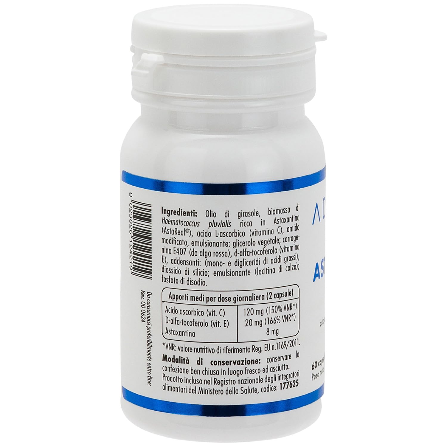 Astaxantina SoftGel - Integratore Alimentare Antiossidante per Pelle e Sistema Immunitario con Astaxantina, Vitamina C e Vitamina E - 60 Capsule Vegetali