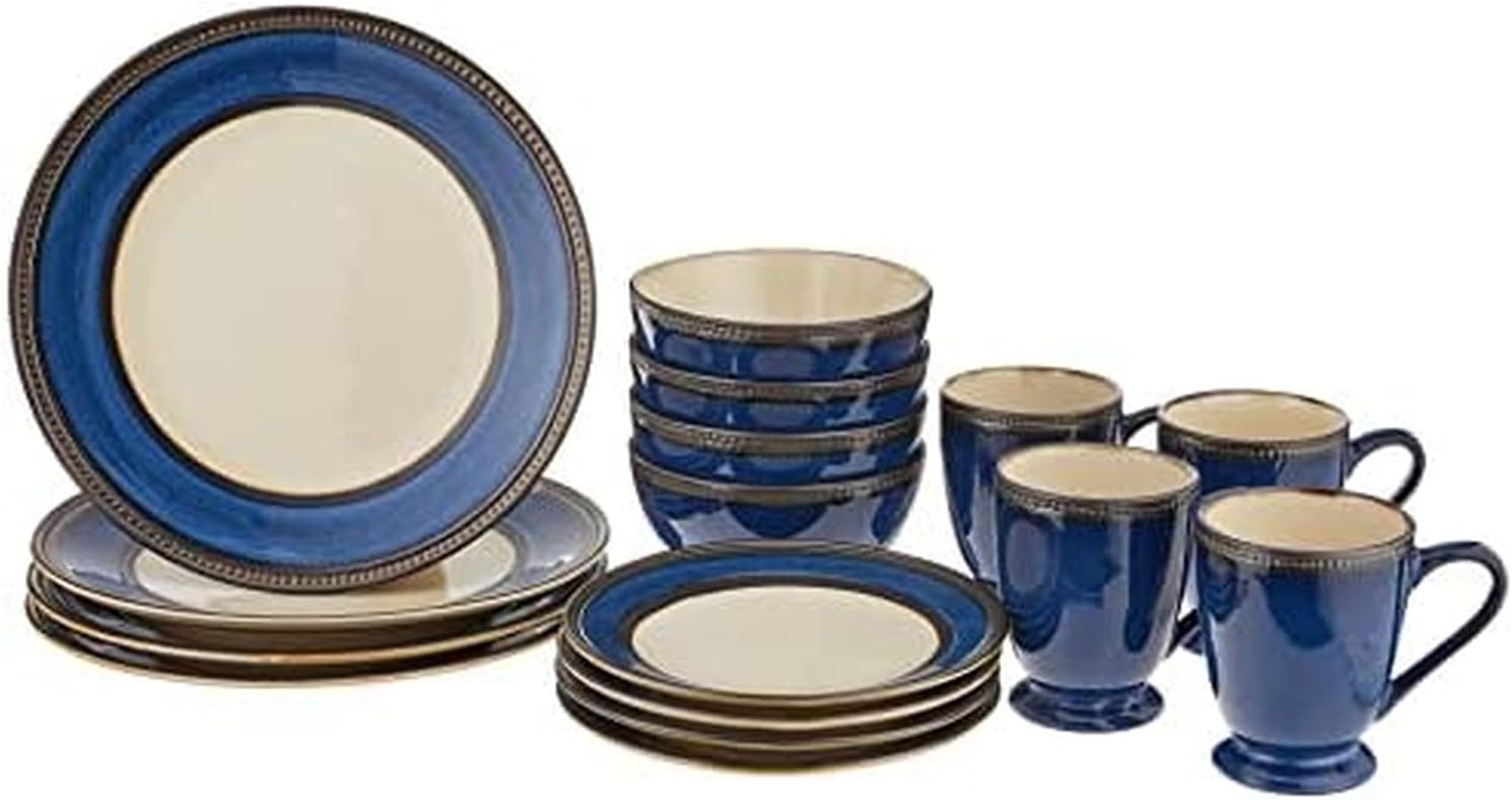 Pfaltzgraff Everyday Catalina Cobalt 16-Piece Dinnerware Set, Service for 4