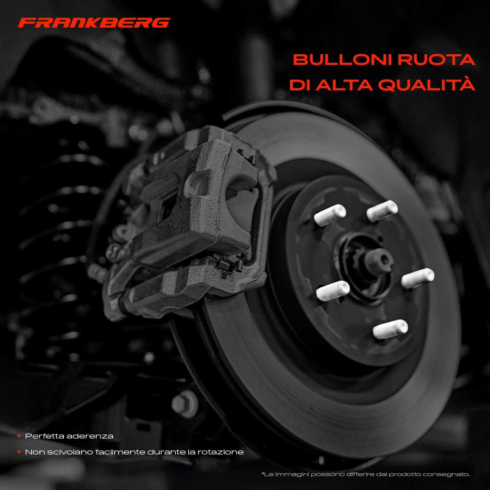 Frankberg 5x Bulloni per ruota Vite ruota Compatibile con Serie 1 E81 E87 Serie 3 E21 E30 E36 E46 E90 Serie 5 E12 E28 E34 E60 E61 Serie 6 E24 E64 1975-2017 610-574