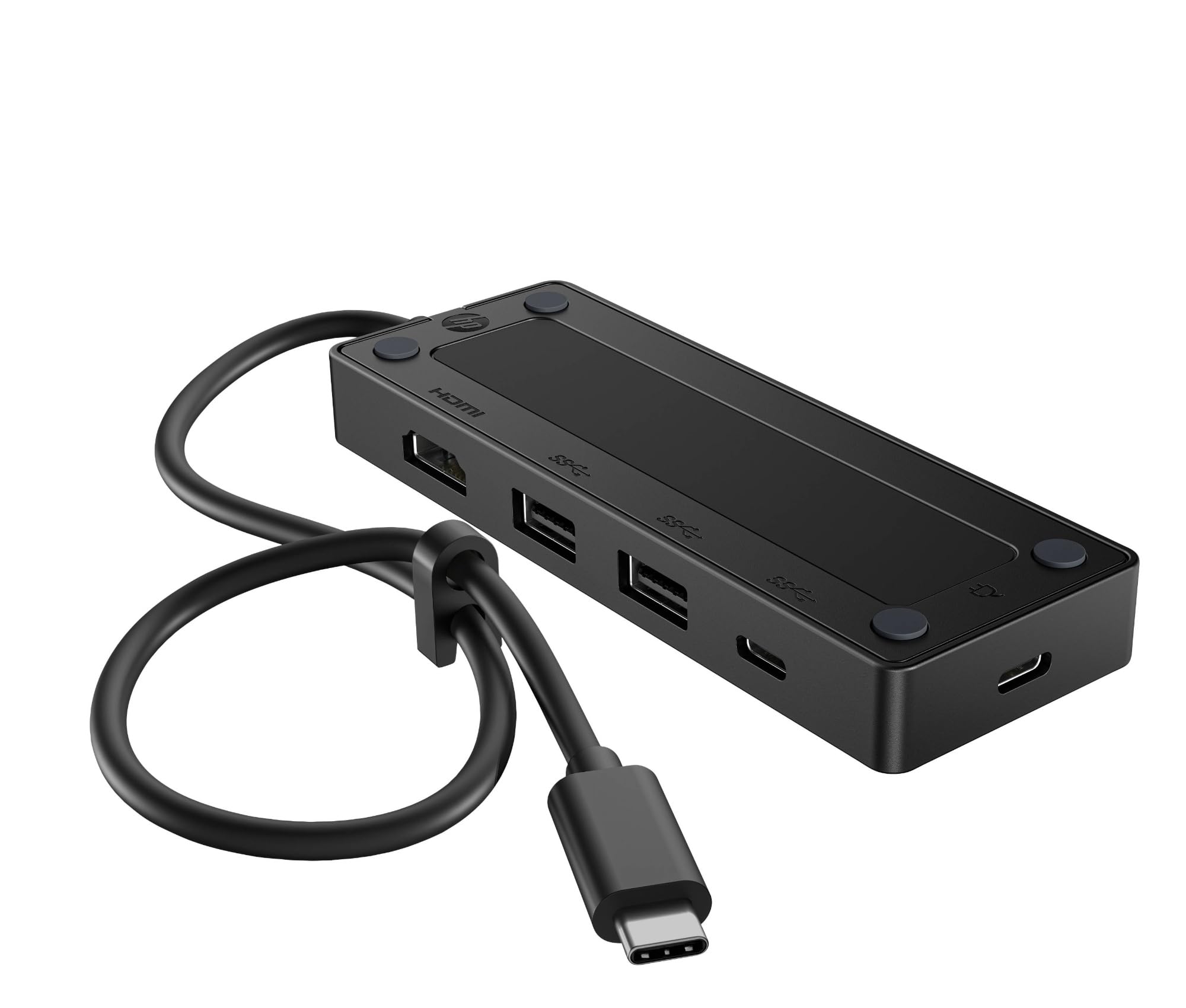 HP Hub Multi porta USB-C G3, Compatibile con PC dotati di Porta USB-C, Power Delivery e DisplayPort e con Sistema Operativi Windows 10 e 11, mac e Chrome, Nero