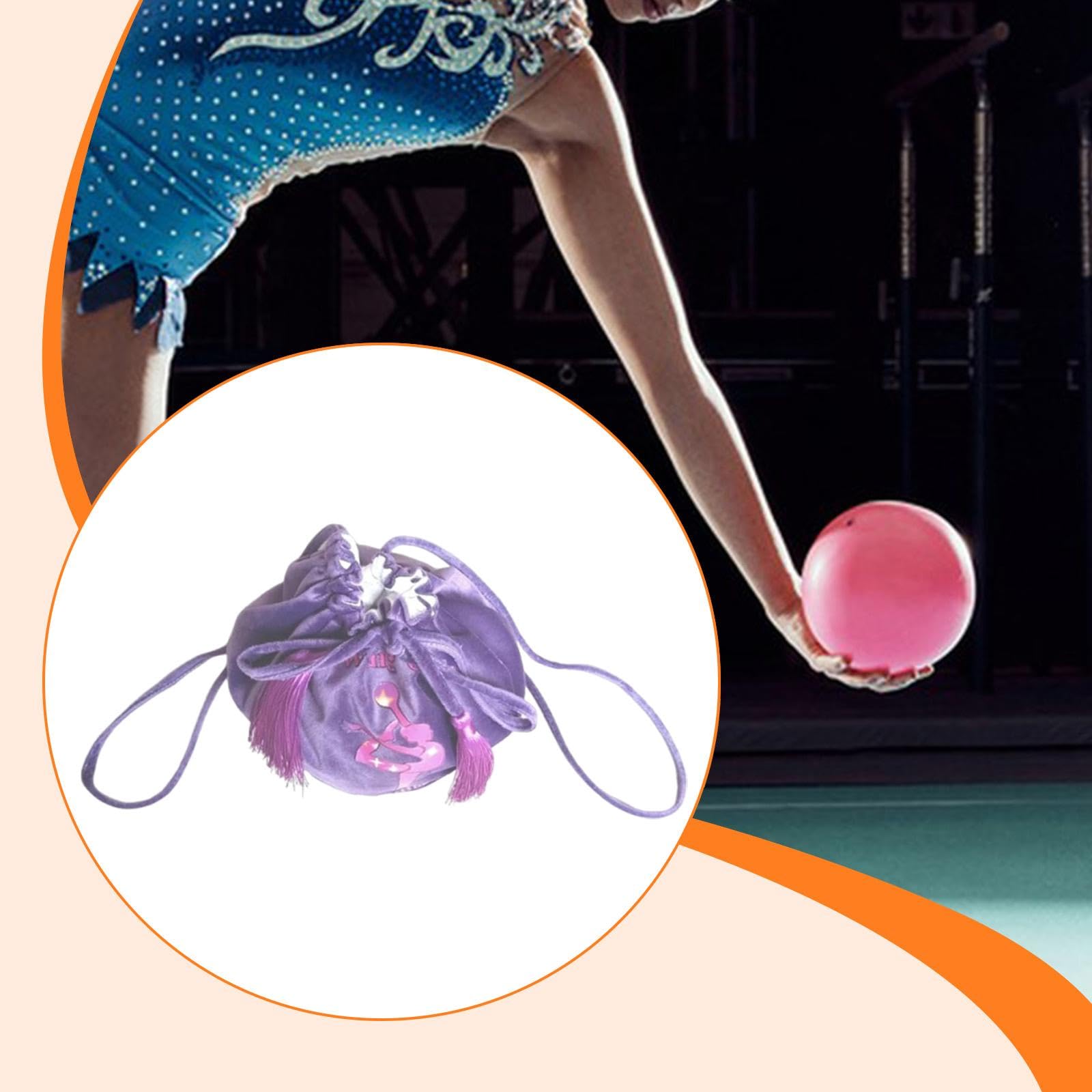 Qianly Mochila con Cordón para Gimnasia de Terciopelo Bolso Impreso para Balones Saco de Almacenamiento con Correa Ajustable Bolsa Ligera para Equipos