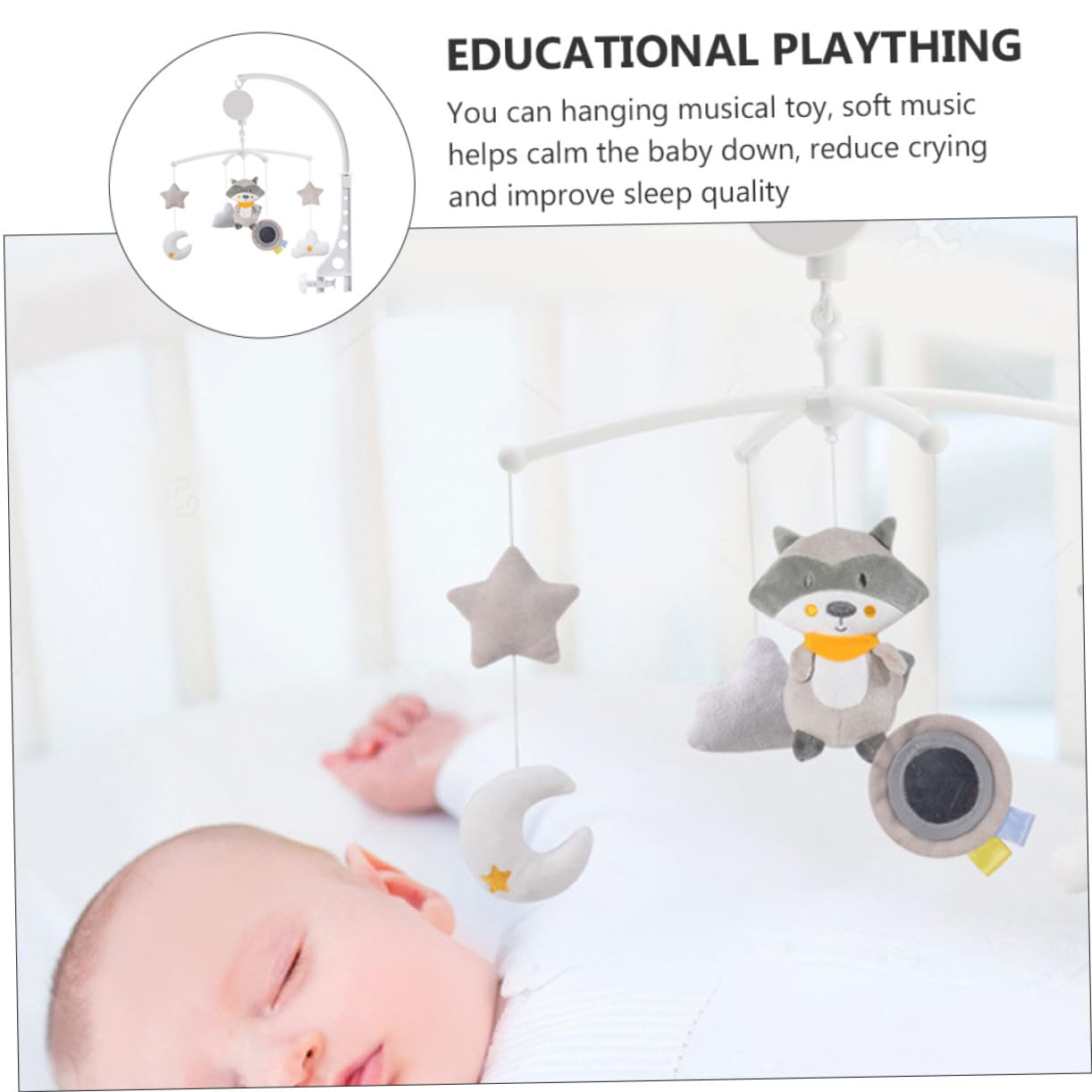 Pendente per Culla Girevole Carillon in Plastica per Ragazzo Ragazza | Ornamento Sospeso per Cameretta, Regalo per Battesimo e Shower, Decorazione da Letto