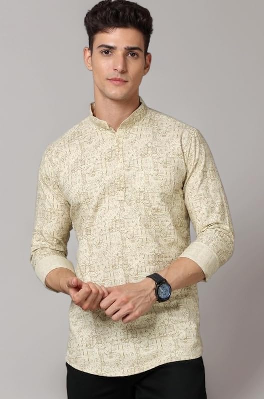 Bring It On Regular Fit Striped Lining Cotton Full Sleeve Casual Print Shirts for Men|| Men's Slim Fit Cotton Casual Shirt with Spread Collar & Full Sleeves