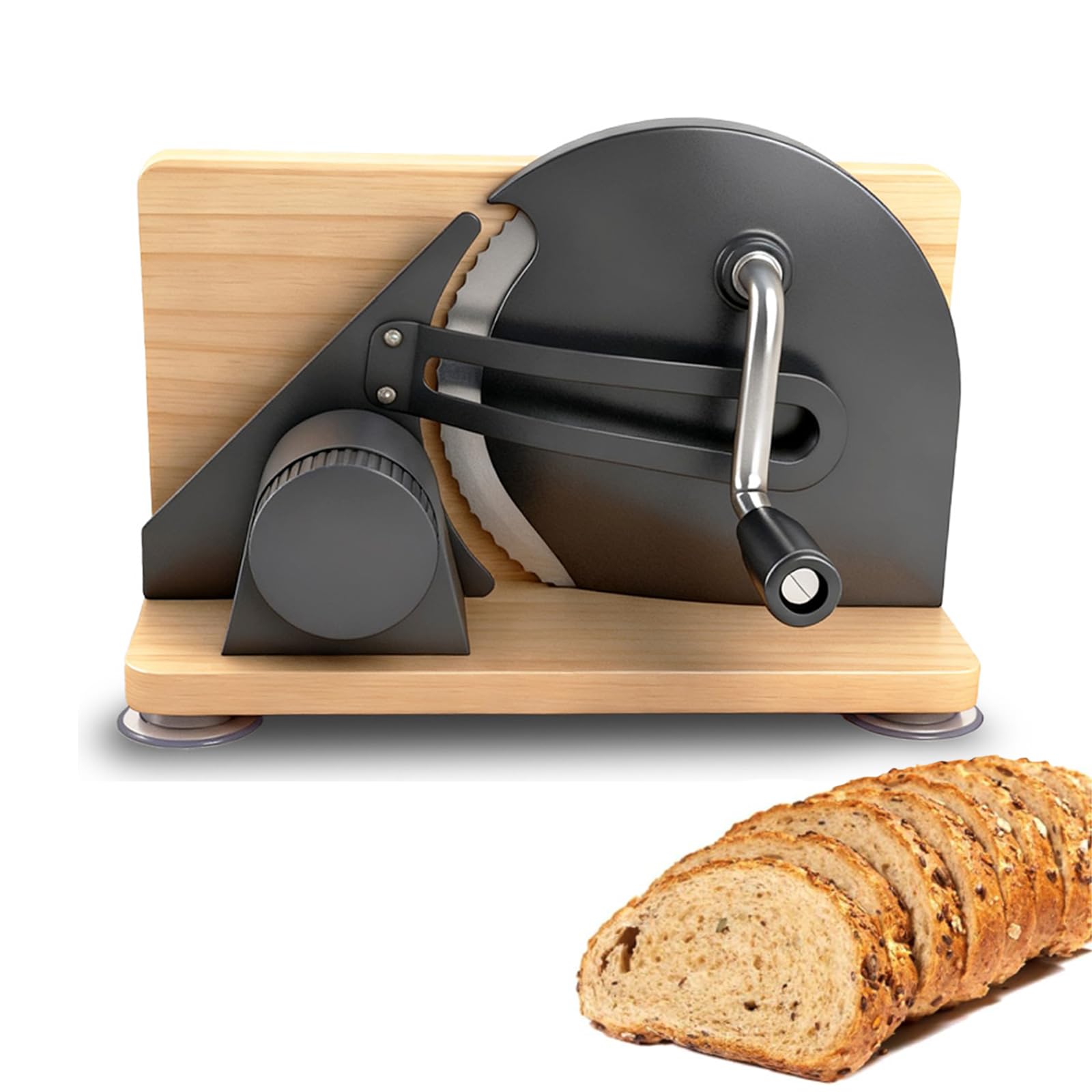 Trancheuse à Pain,Trancheuse Manuelle,Acier Inoxydable 304,Avec Echelle et Epaisseur de Tranche Réglable,Convient pour le Fromage, le Pain et Les Légumes