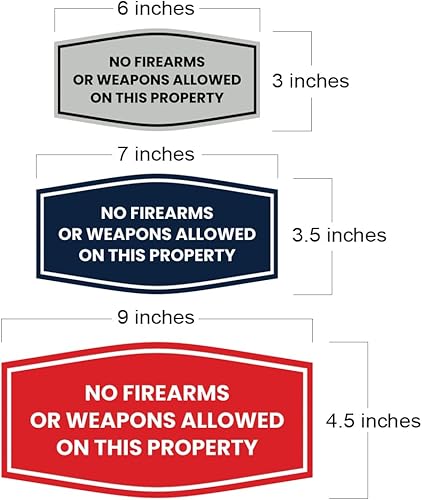 Miniatura 2 de Fancy No hay armas de fuego ni armas permitidas en este letrero de propiedad (blanco) - Pequeño