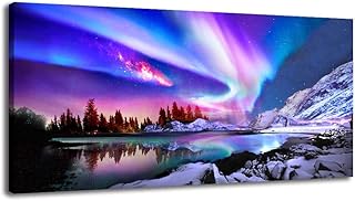 Canvas Wall Art for Bedroom – Pictures for Living Room Decorations Colorful Aurora Borealis Wall Art For Office Décor Northern Lights Nature Pictures Wall Décor Posters and Prints Artwork (20x40inx1)
