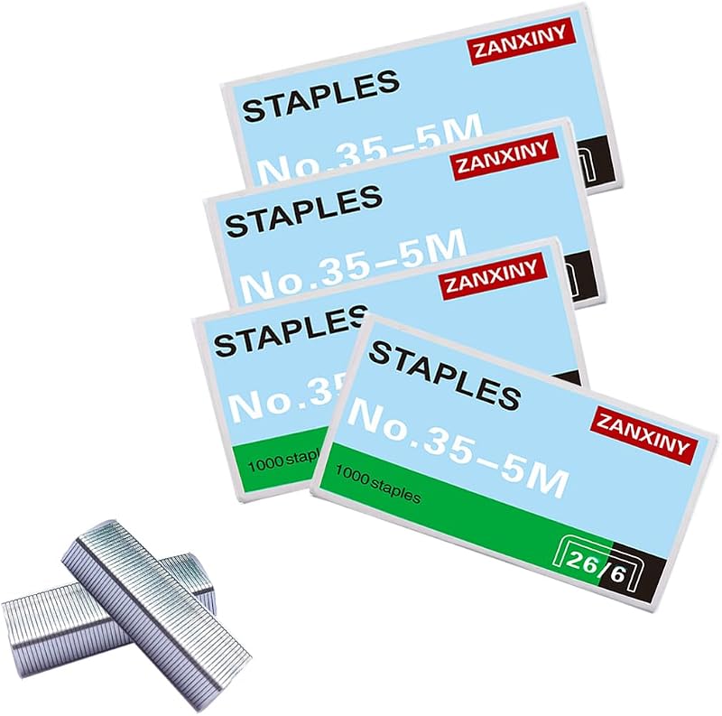 4000pcs 1/4 Inch Standard Staples,Desktop Staple,26/6 Type Galvanize Staple | 26/6 Standard Staples, 100 per Strip, 4 Boxes of 4000, Fits 1/4" Standard Staplers, for Office School Home Stapler Refills