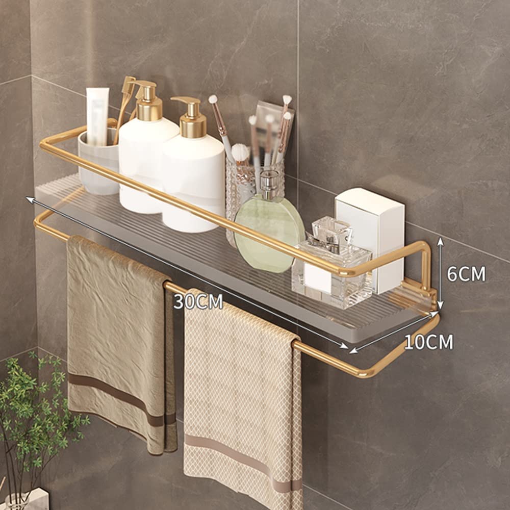 Moderno scaffale angolare con portasciugamani – 50 cm C acrilico mensole galleggianti per bagno doccia trucco e cucina Sto Soluts Slish nizer a parete.