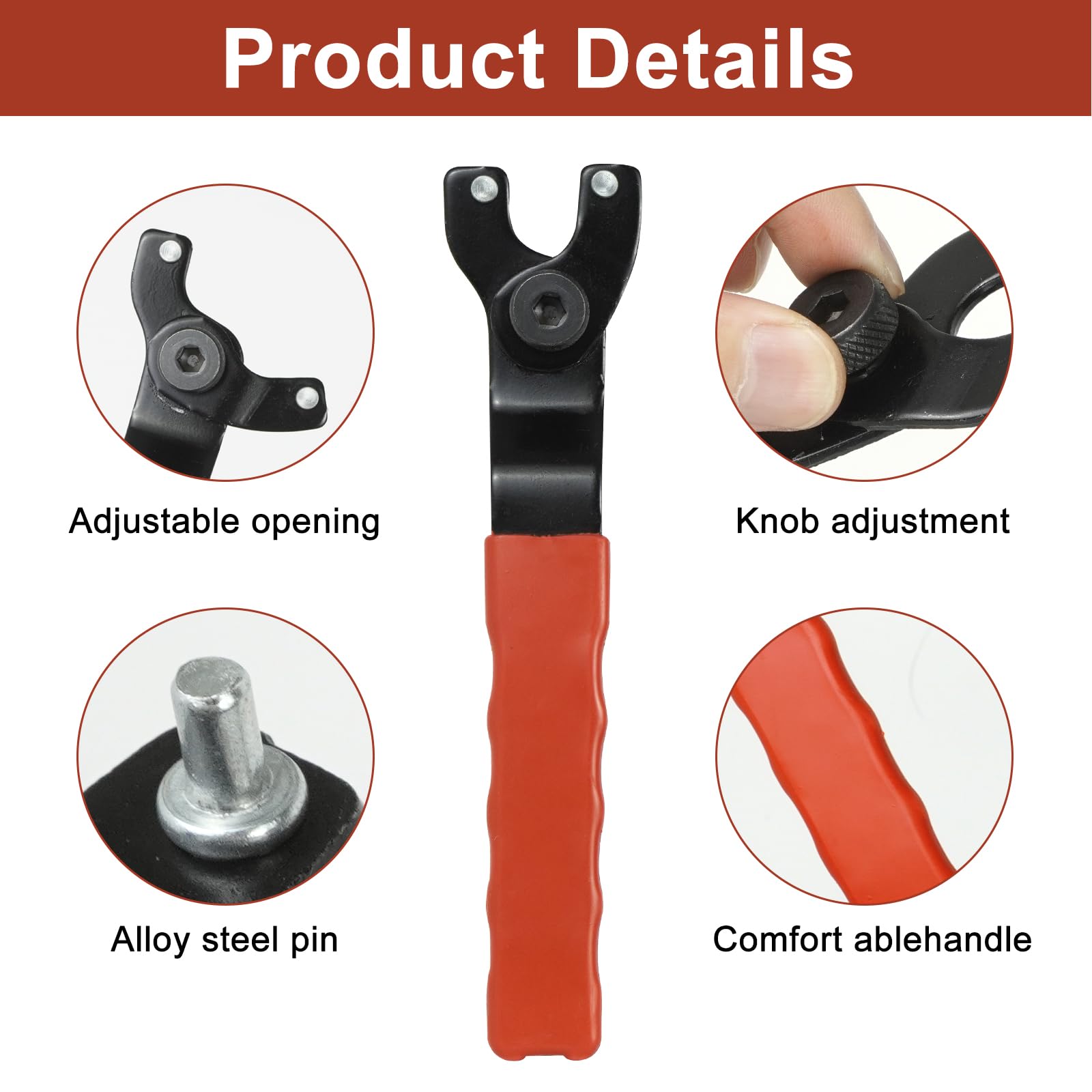 Angle Grinder Adjustable Pin Wrench, 8-48mm Adjustable Angle Grinder Key - Image 3