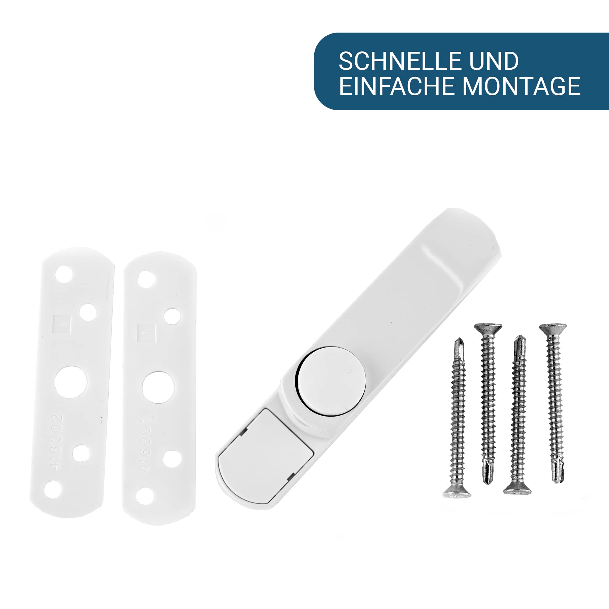 BASI® FS 500 zabezpieczenie okienne, również do drzwi okiennych, kolor biały, zabezpieczenie przed dziećmi, ochrona okien, zabezpieczenie na zatrzask, zabezpieczenie przed włamaniem, utrudnia