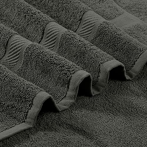 Oakias 6 Pack Small Cotton Towels Grey – 22 X 44 Inches 500 Gsm – Hotel, Pool & Gym Towels – Highly Absorbent #TOP3