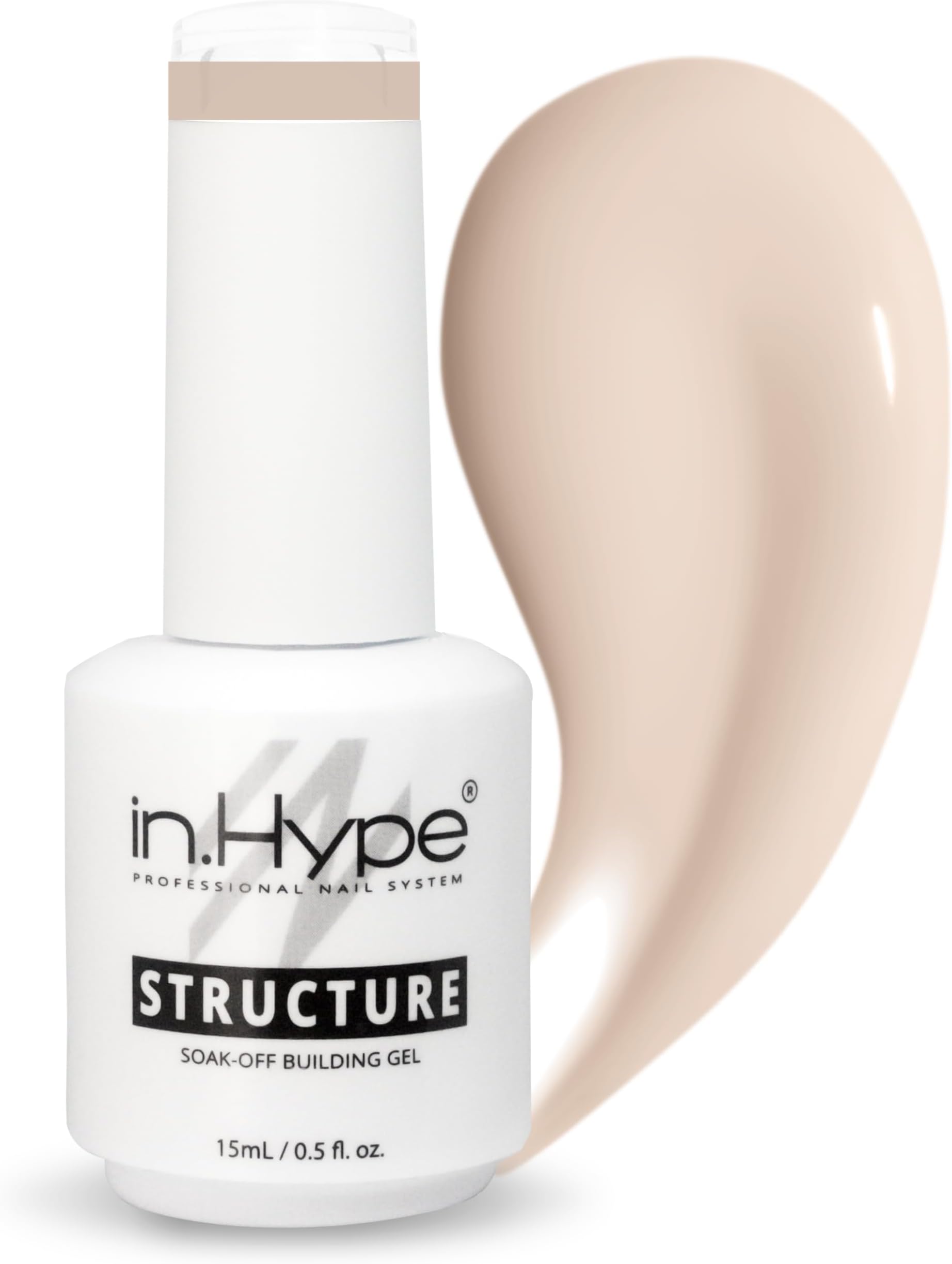 IN.HYPE Structure/Brush on Liquid Builder Gel/Hard Gel in a Bottle (BIAB) for Nail Enhancing (Beige)