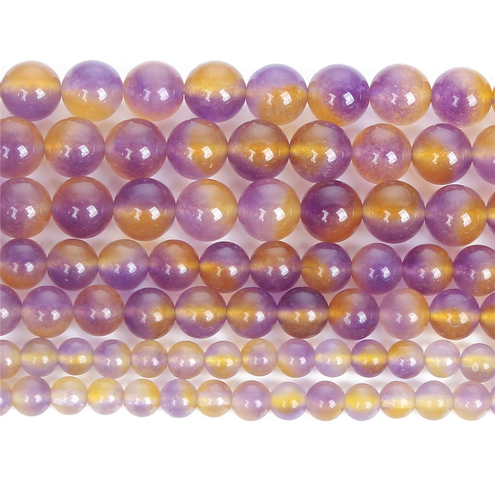 Perles d'amétrine naturelle cristal perles rondes en vrac fabrication bijoux collier