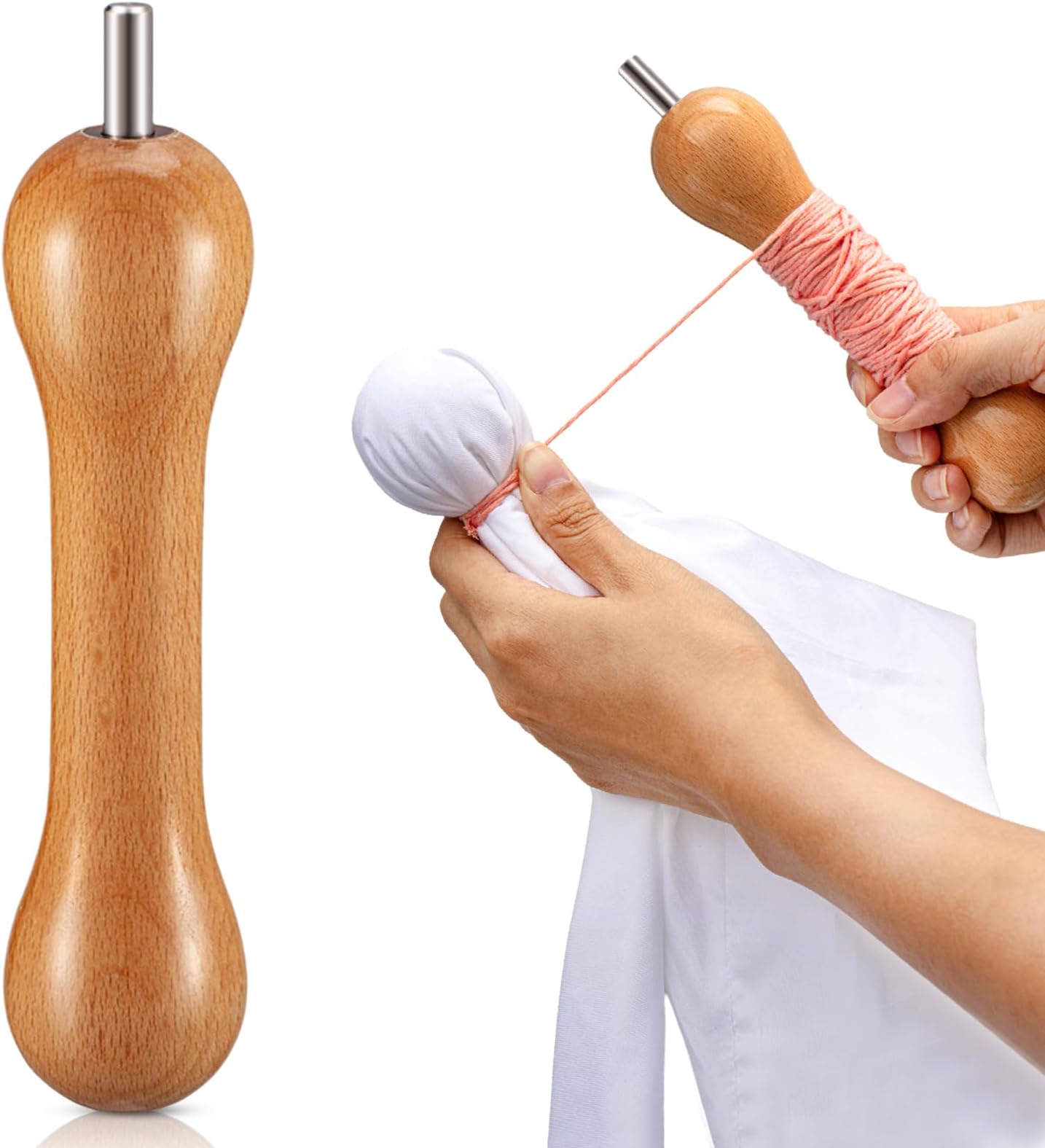 Thyle 1 Pcs Tie Dye Tool Wood Sinew Pulling Device DIY Tie Dye Stretching Tools, for Adults Handmade Accessories, Made of Handmade Natural Wood with Connectors