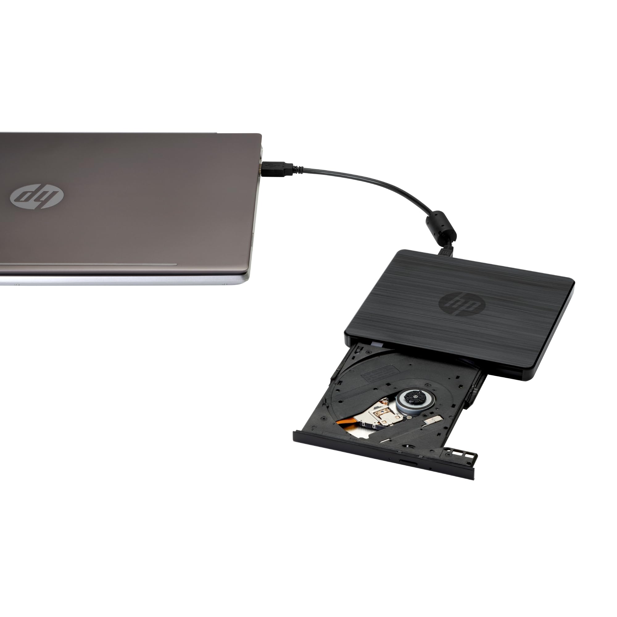 HP Unidad Externa USB DVDRW Drive - (USB, Windows, Función de Grabación en Doble Capa CD/DVD), Color Negro