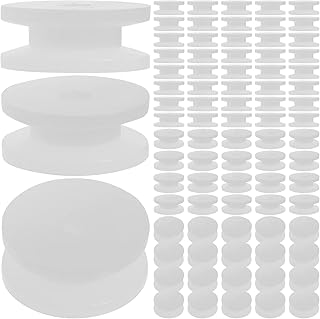 VILLCASE 100PCS 9.3mm White Plastic Pulley Wheel, Gear for 2mm Shaft, DIY Car Parts Model Toy Outer Dia.9.3mm Inner Dia.2mm