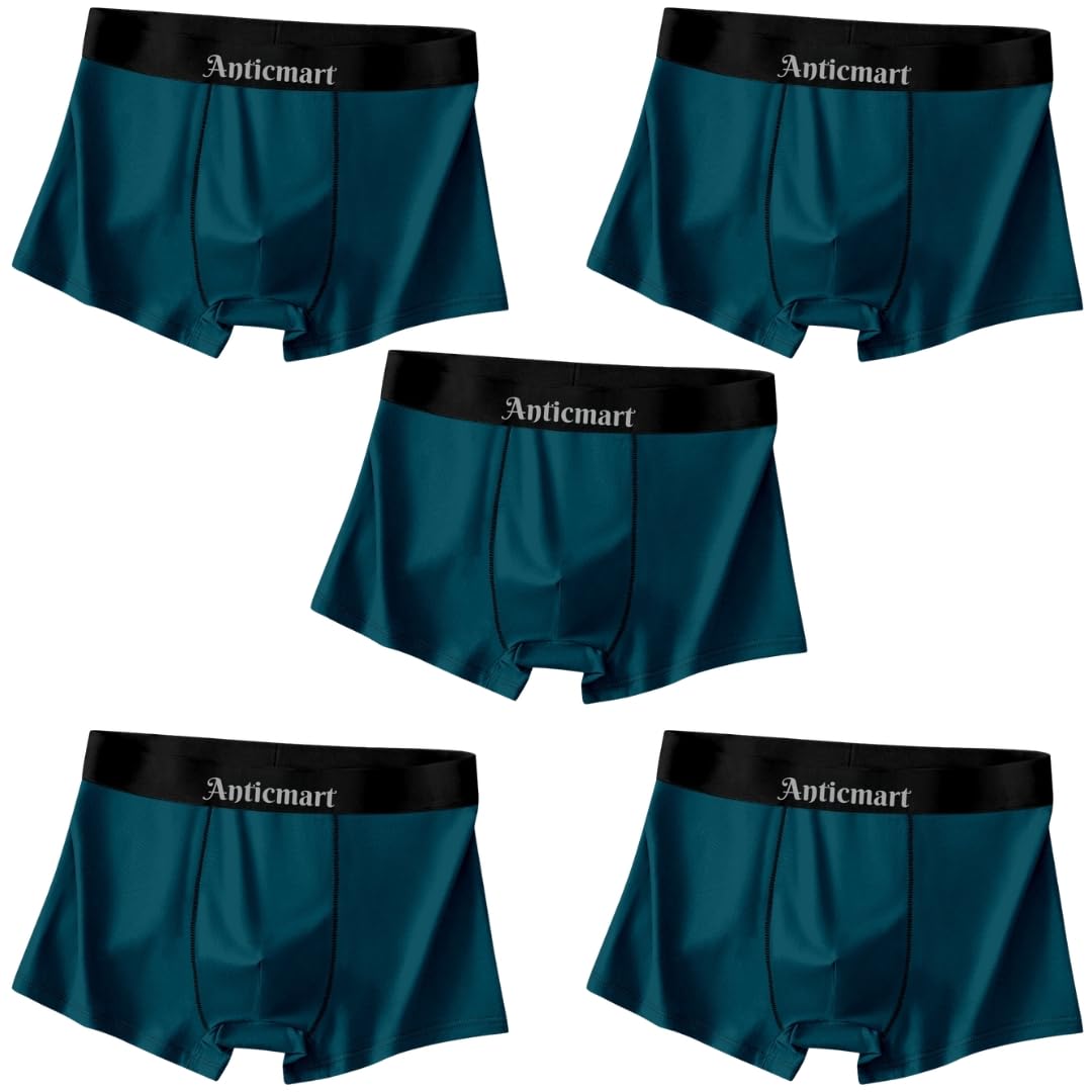 Men’s Printed Boxer Briefs Pack of 5 | Soft Stretch Breathable Trunks Underwear for Men | Multicolor Designer Innerwear for Men-picture-48