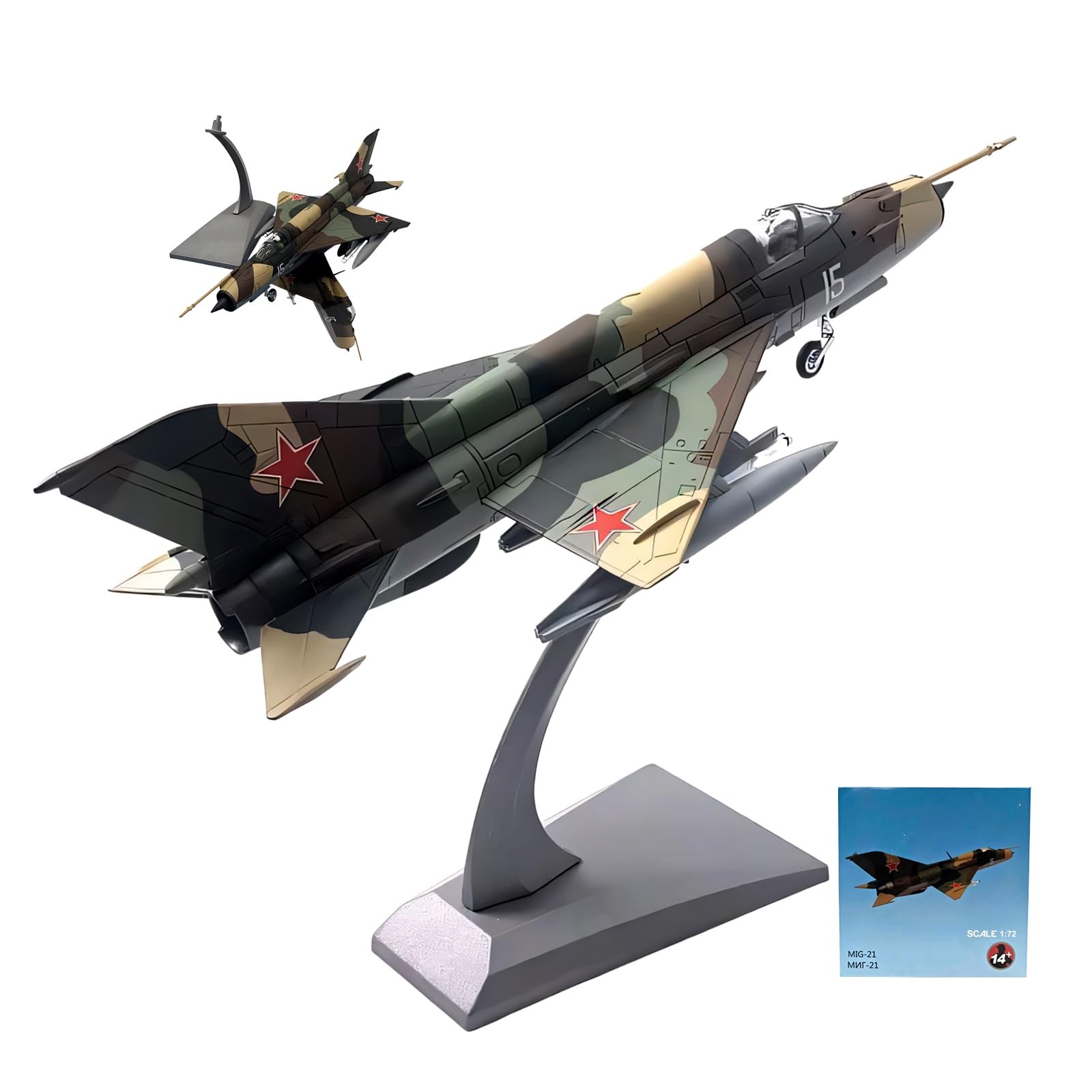 1:72 scala MIG-21 modello jet caccia modello in metallo pressofuso in lega di aerei militari ricognizione display collezione, arredamento for casa/ufficio, regalo for gli appassionati